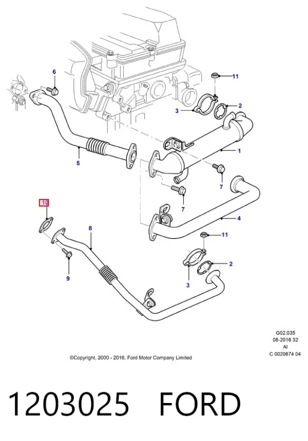 Uszczelka zaworu recyrkulacji EGR 1203025 Ford