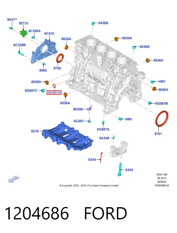 Uszczelka korka miski olejowej 1204686 Ford