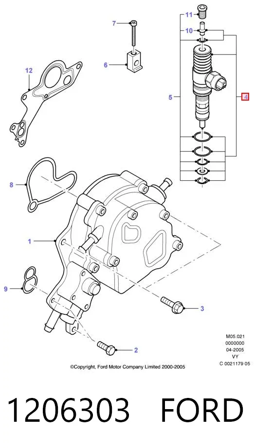 Wtryskiwacz paliwa 1206303 Ford