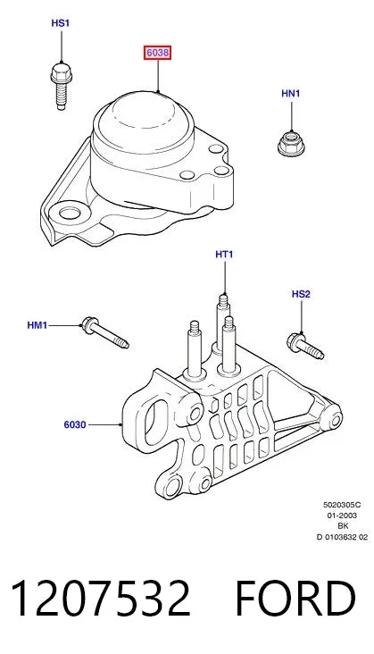 Poduszka (podpora) silnika prawa 1207532 Ford