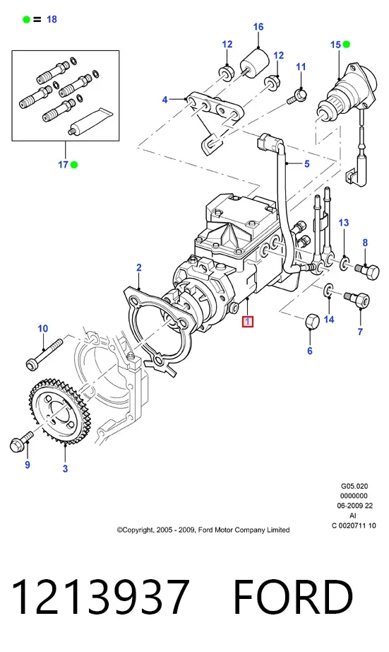 Pompa wtryskowa wysokiego ciśnienia 1213937 Ford
