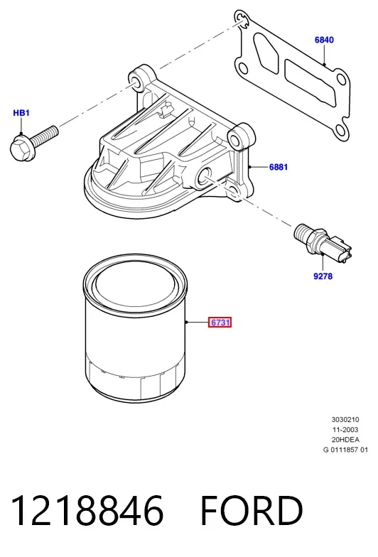 Filtr oleju 1218846 Ford