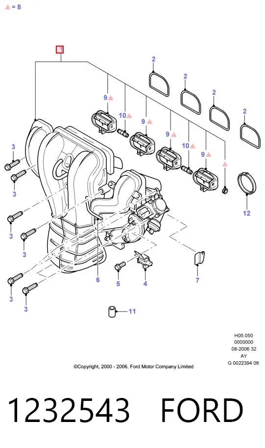 Kolektor ssący 1232543 Ford