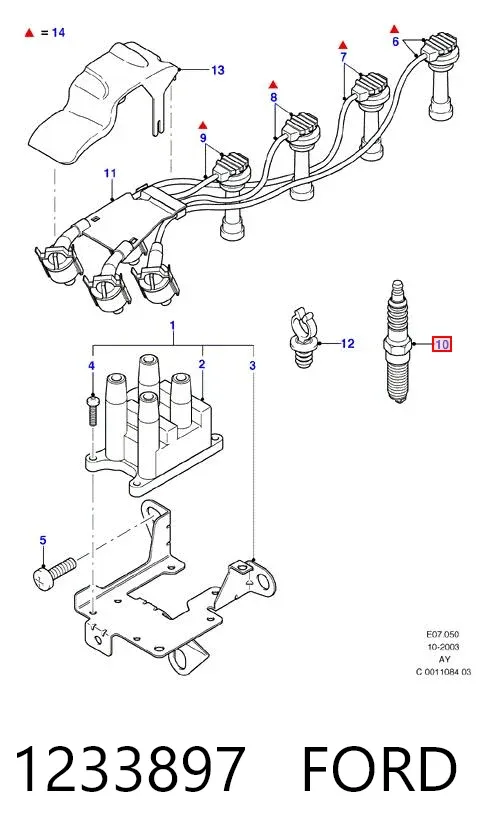 Świeca zapłonowa 1233897 Ford