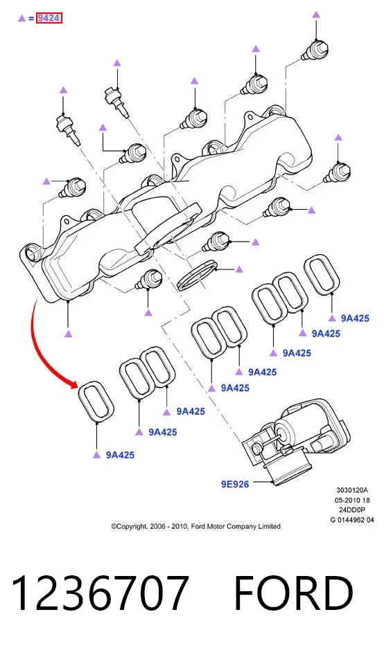 Kolektor ssący 1236707 Ford