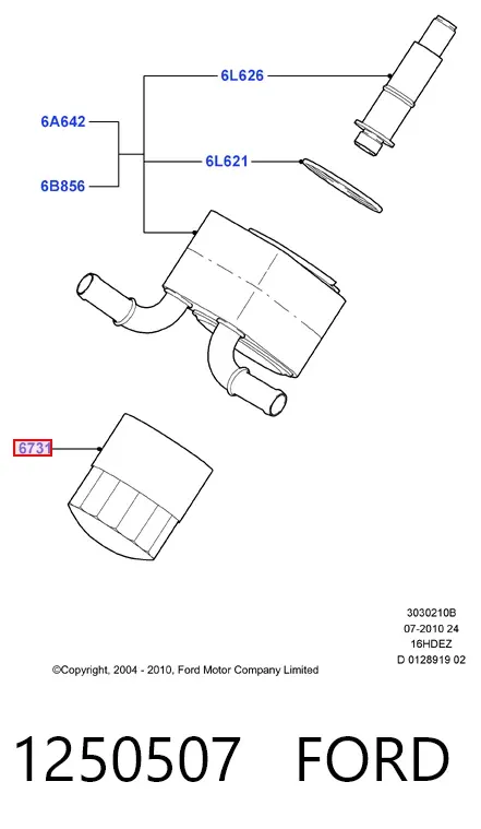 Filtr oleju 1250507 Ford