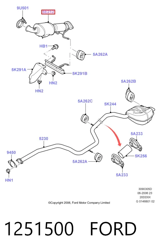 Konwerter-katalizator 1251500 Ford