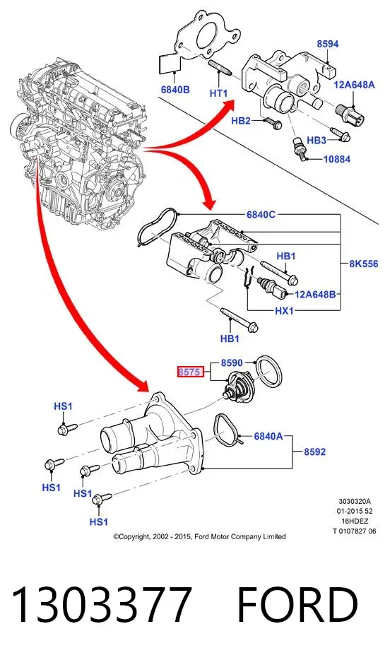 Termostat 1303377 Ford