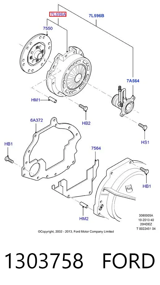 Zestaw sprzęgła (3 części) 1303758 Ford