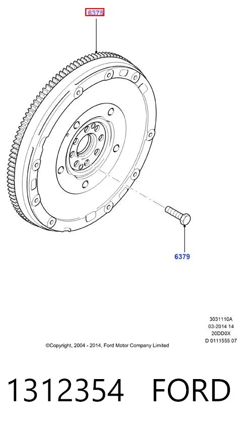 Koło zamachowe silnika 1312354 Ford