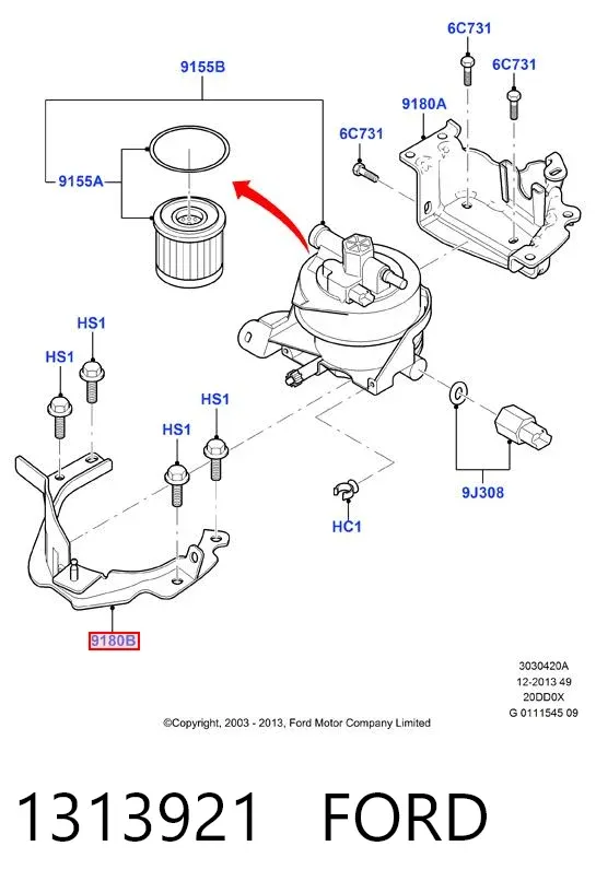 Pokrywa zaworowa 1313921 Ford