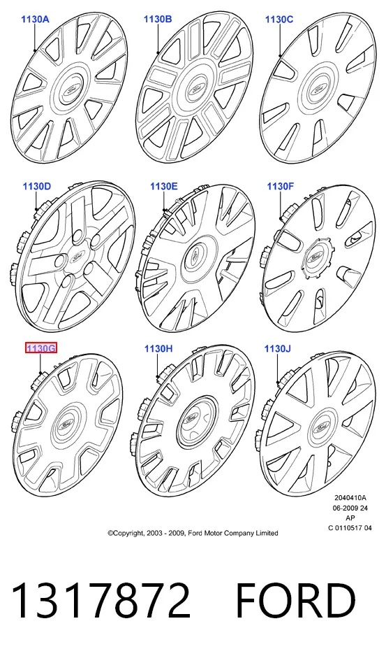 Kołpak do obręczy koła 1317872 Ford