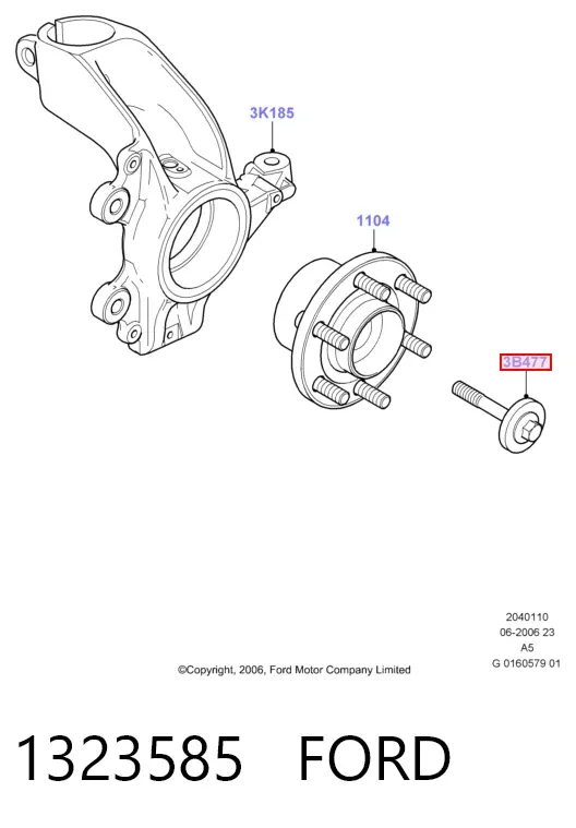 Śruba piasty 1323585 Ford