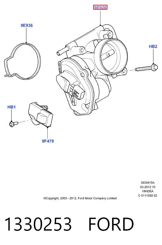 Przepustnica, komplet 1330253 Ford