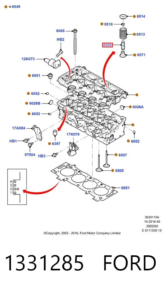 Dźwigienka zaworowa 1331285 Ford