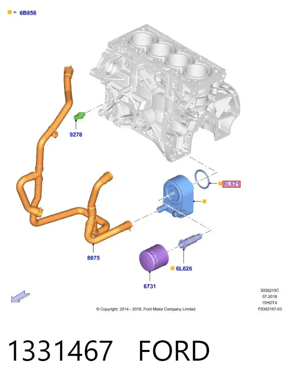 Uszczelka chłodnicy oleju 1331467 Ford