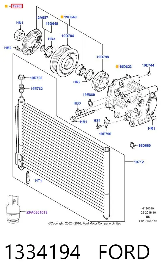 Sprężarka klimatyzacji 1334194 Ford
