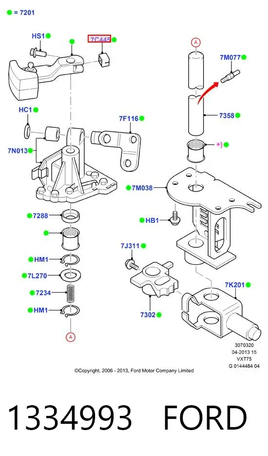 Tuleja mechanizmu zmiany biegów 1334993 Ford