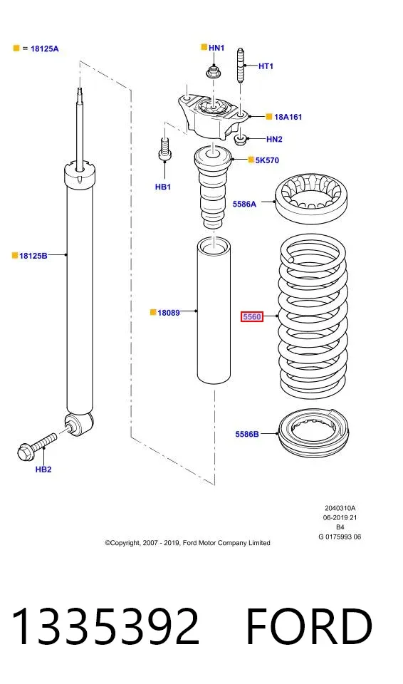 Sprężyna tylna 1335392 Ford