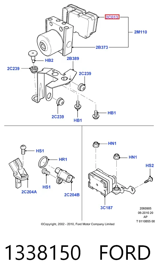 Przewód (króciec) układu chłodzenia 1338150 Ford