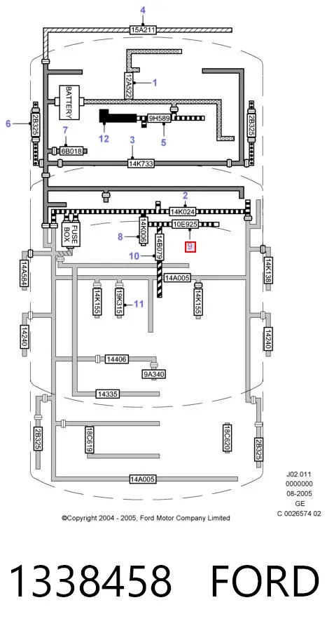 Czujnik temperatury płynu chłodzącego 1338458 Ford