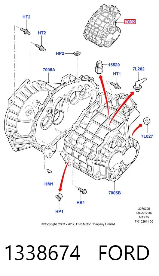 Mechaniczna skrzynia biegów w komplecie Ford Connect TC7