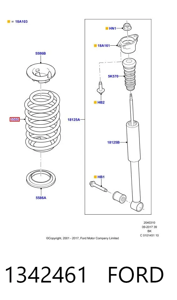 Sprężyna tylna 1342461 Ford