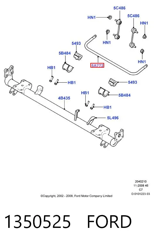 Stabilizator tylny Ford Connect TOURNEO