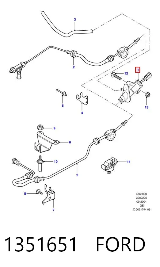 Cylinder sprzęgła główny 1351651 Ford