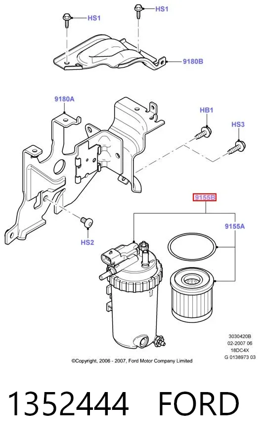Filtr paliwa 1352444 Ford