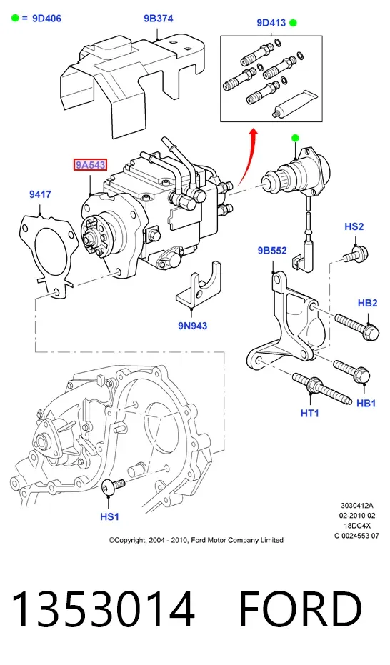 Pompa wtryskowa wysokiego ciśnienia 1353014 Ford