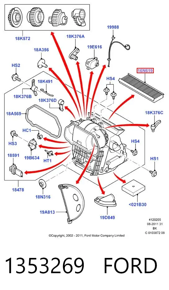 Filtr kabiny 1353269 Ford