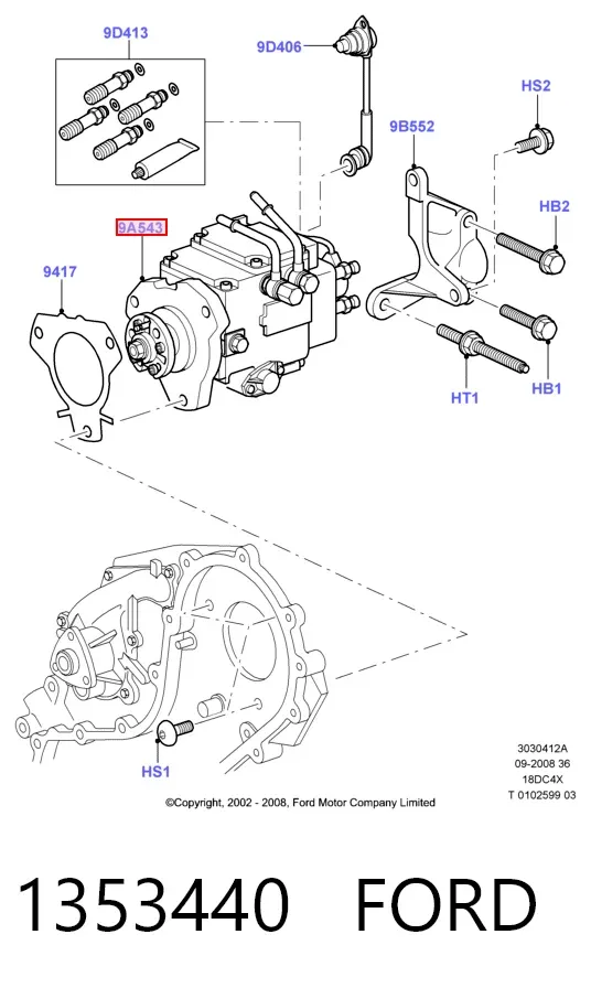 Pompa wtryskowa wysokiego ciśnienia 1353440 Ford