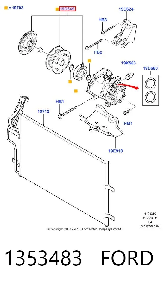 Sprężarka klimatyzacji 1353483 Ford