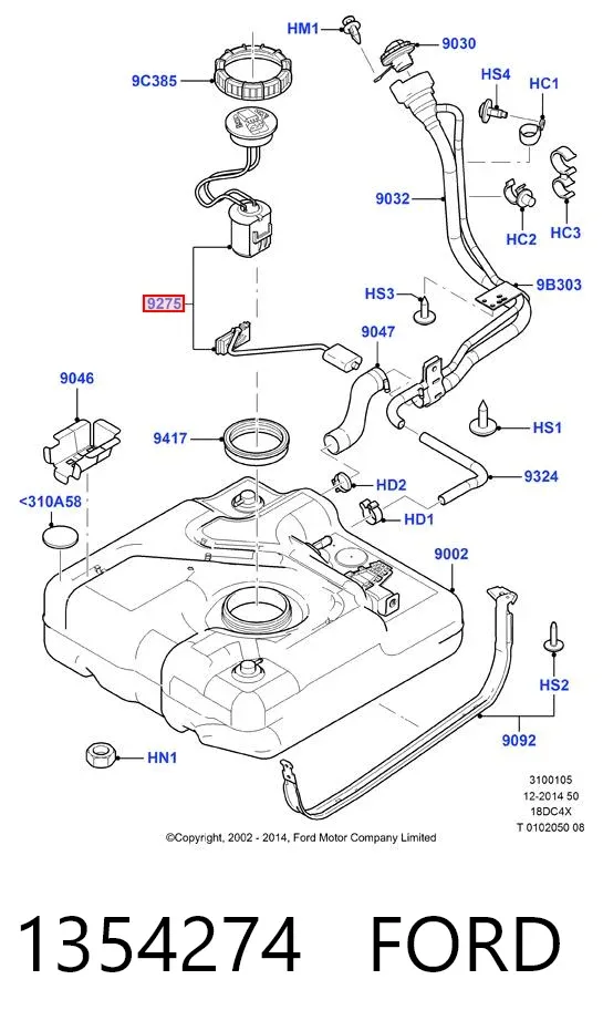 Moduł pompy paliwowej z czujnikiem poziomu paliwa 1354274 Ford