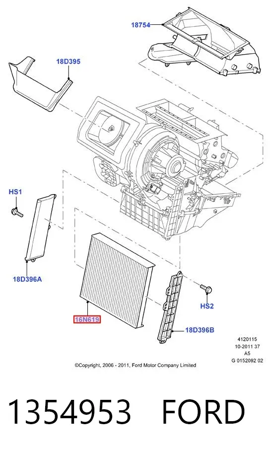 Filtr kabiny 1354953 Ford