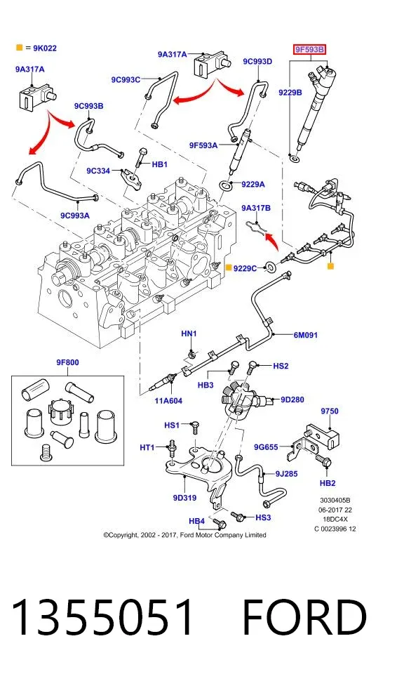 Wtryskiwacz paliwa 1355051 Ford