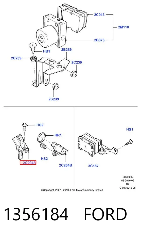 Czujnik ABS przedni 1356184 Ford