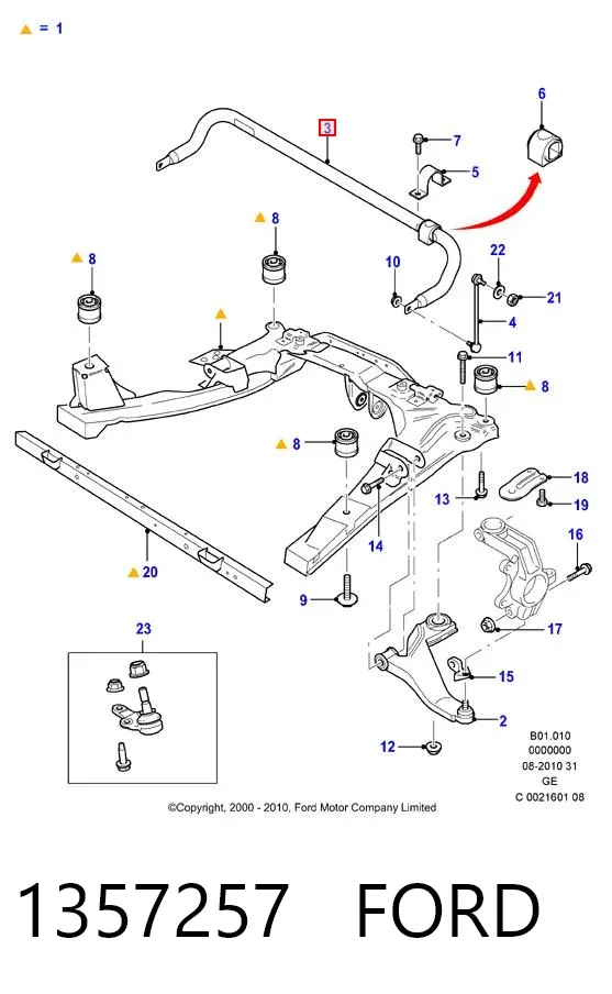 Stabilizator przedni Ford Mondeo III
