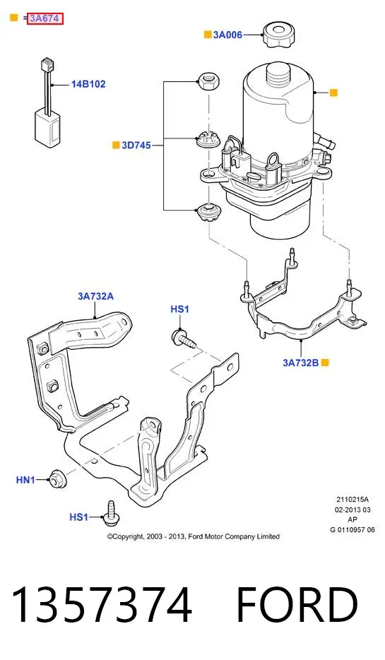 Pompa wspomagania hydraulicznego kierownicy 1357374 Ford