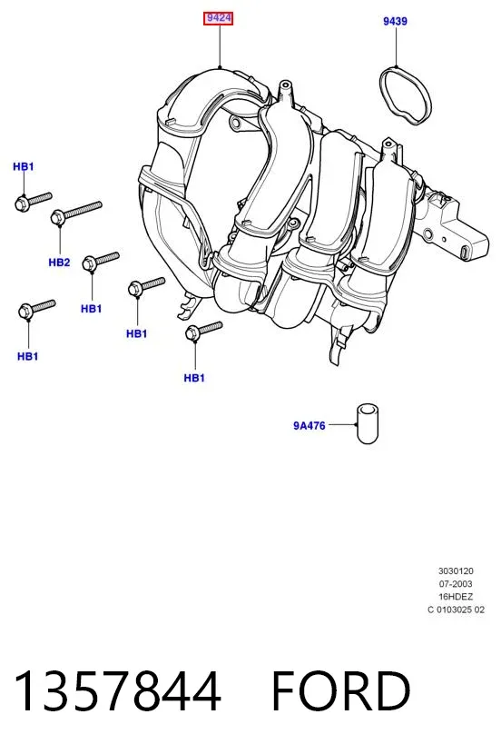 Kolektor ssący 1357844 Ford