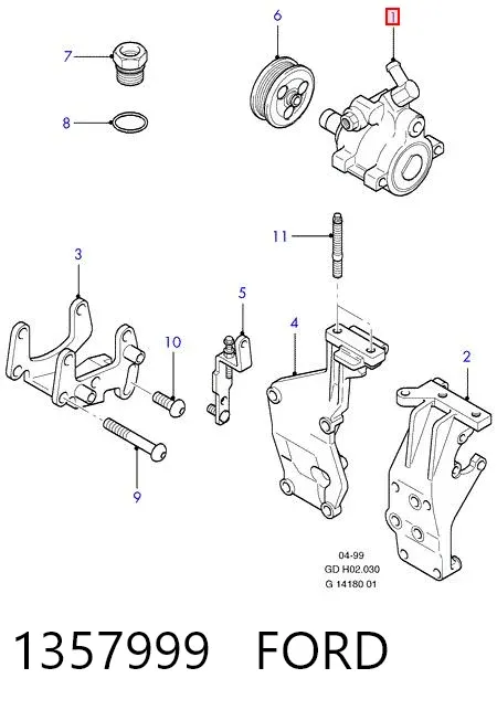 Pompa wspomagania hydraulicznego kierownicy 1357999 Ford