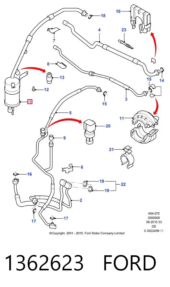 Osuszacz klimatyzacji 1362623 Ford