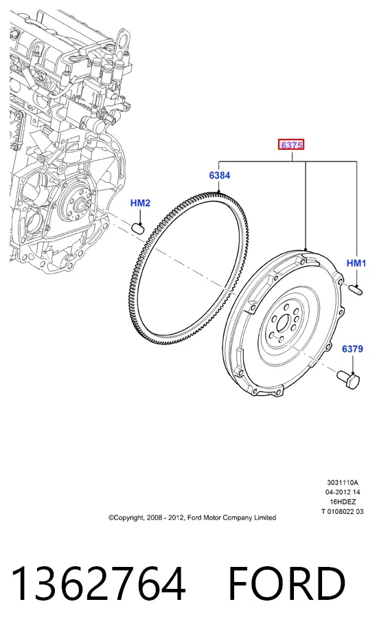 Koło zamachowe silnika 1362764 Ford