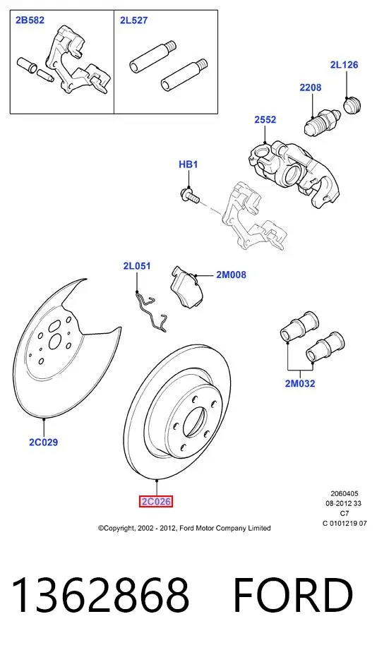 Tarcza hamulcowa tylna 1362868 Ford