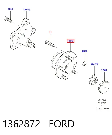 Piasta tylna 1362872 Ford