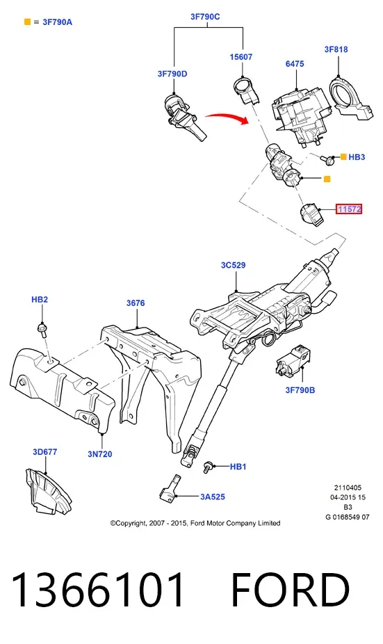 Kostka stacyjki zapłonowej 1366101 Ford