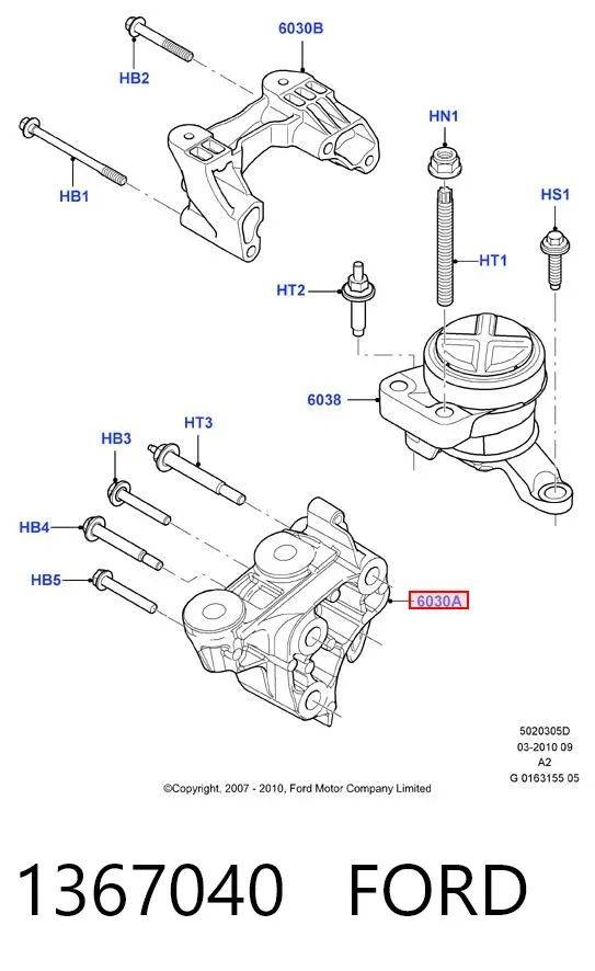 Poduszka (podpora) silnika prawa 1367040 Ford