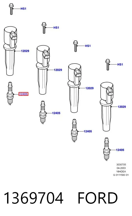 Świeca zapłonowa 1369704 Ford