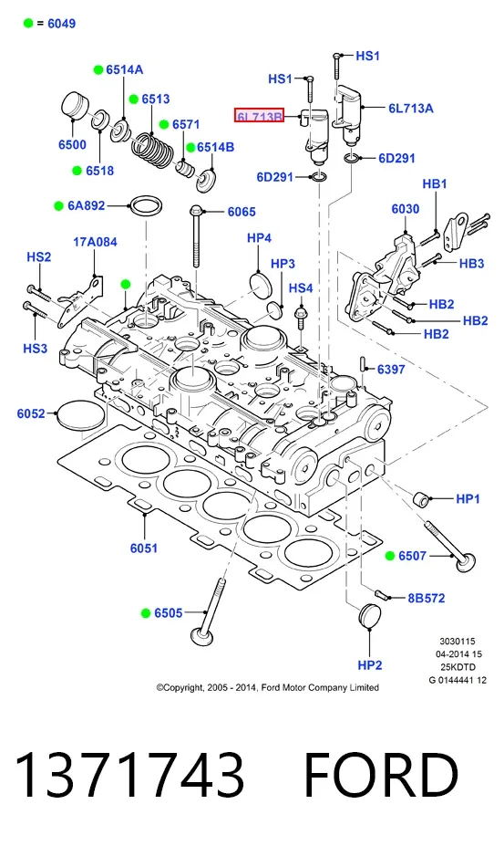 Zawór elektromagnetyczny faz rozrządu 1371743 Ford